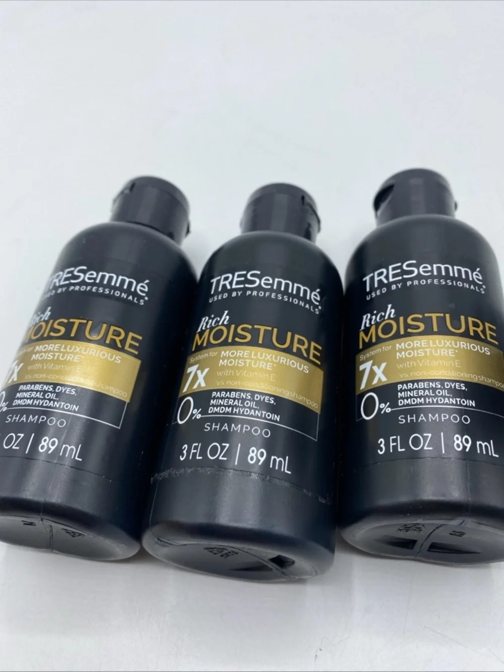 3 Tresemme Moisture Rich Luxurious Shampoo 0% Parabens Travel 1 Hyaluronic Plex